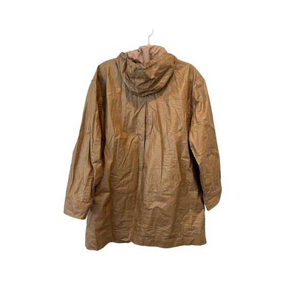 Garnet Hill Coated-Linen Hooded Utility Coastal Rain Jacket Coat 10 - Picture 6 of 16